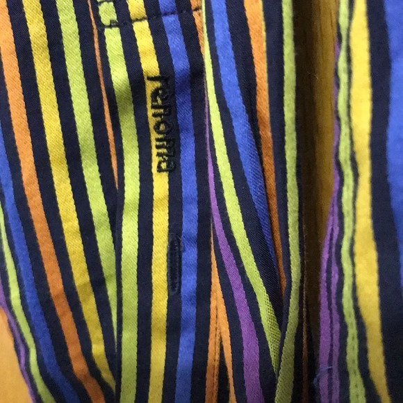 renoma black/bright multicolor stripe button shirt - Picture 4 of 7